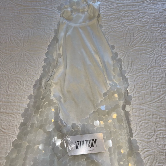 12th Tribe White Sequin Mini Dress - Picture 4 of 5